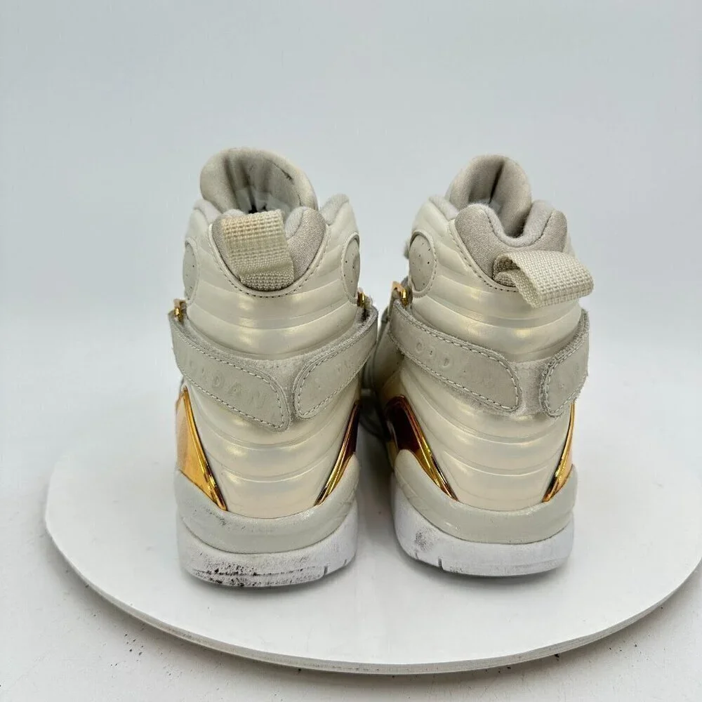 Nike Air Jordan 8 Retro Big Trophy Youth Sz 4.5Y Women 6 833378-030 White Shoes